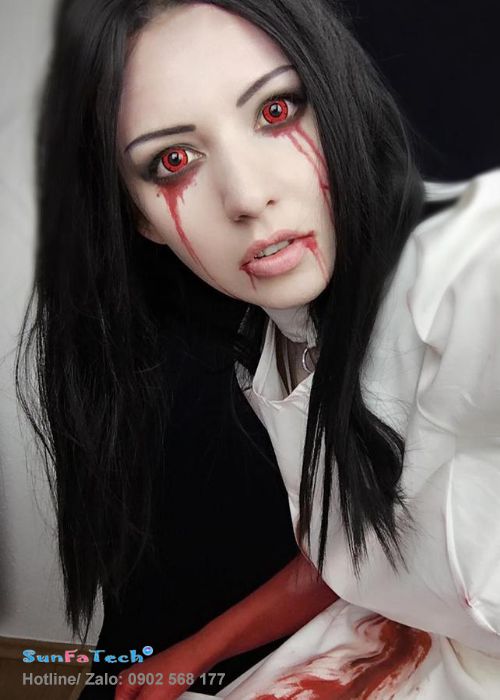 lens hoa trang blood eyes